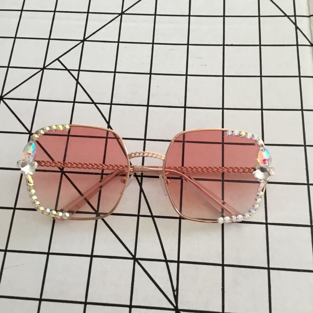 Womens Rhinestone Embellished Sunglasses
